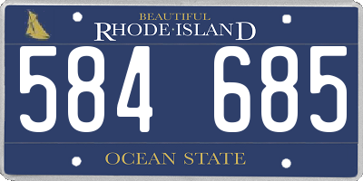 RI license plate 584685