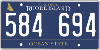 RI license plate 584694