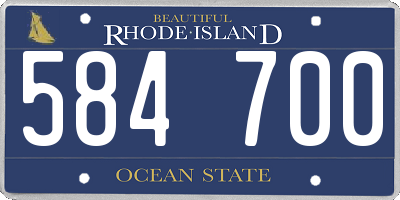 RI license plate 584700
