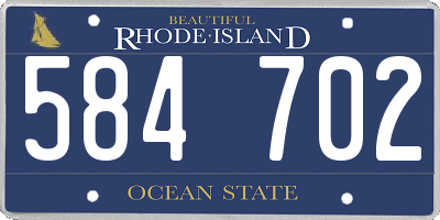 RI license plate 584702