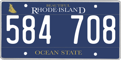 RI license plate 584708