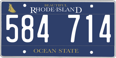 RI license plate 584714