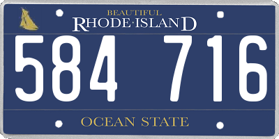 RI license plate 584716