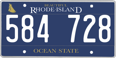 RI license plate 584728