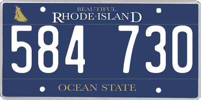 RI license plate 584730