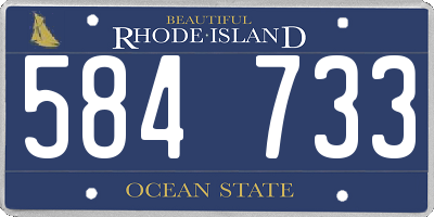 RI license plate 584733