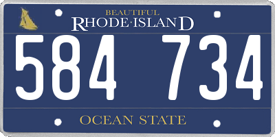 RI license plate 584734