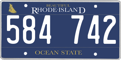 RI license plate 584742
