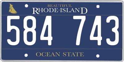 RI license plate 584743