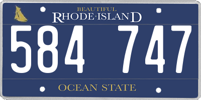 RI license plate 584747
