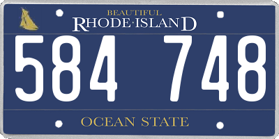 RI license plate 584748