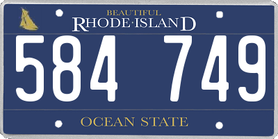 RI license plate 584749