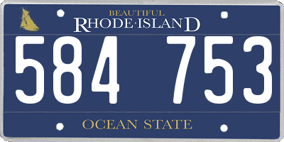 RI license plate 584753