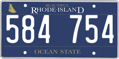 RI license plate 584754