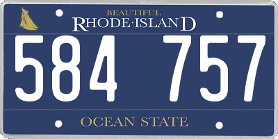 RI license plate 584757