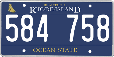 RI license plate 584758