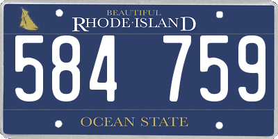 RI license plate 584759