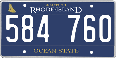 RI license plate 584760