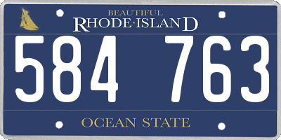 RI license plate 584763