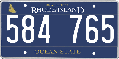 RI license plate 584765
