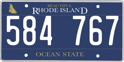 RI license plate 584767