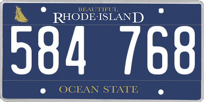 RI license plate 584768