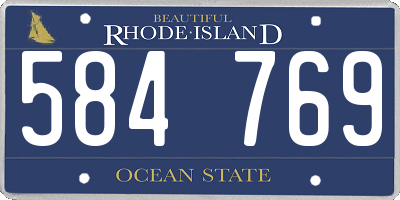 RI license plate 584769