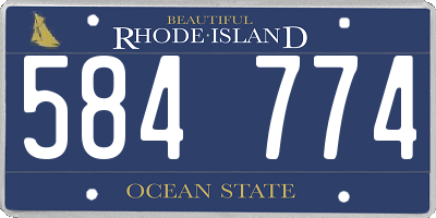 RI license plate 584774