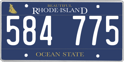 RI license plate 584775