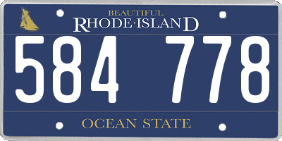 RI license plate 584778