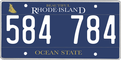 RI license plate 584784