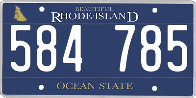 RI license plate 584785