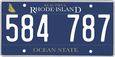 RI license plate 584787