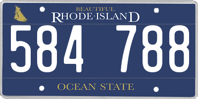 RI license plate 584788