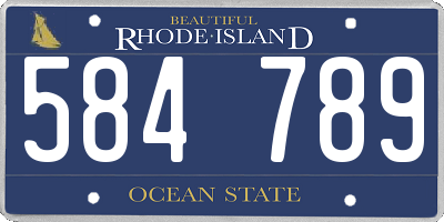 RI license plate 584789