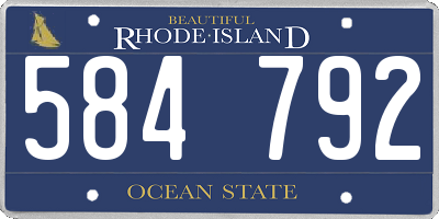RI license plate 584792