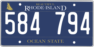 RI license plate 584794