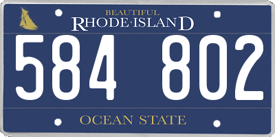 RI license plate 584802