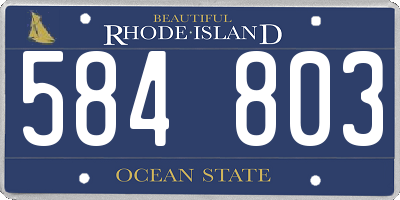 RI license plate 584803