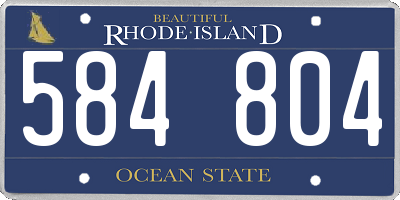 RI license plate 584804
