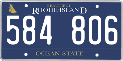 RI license plate 584806
