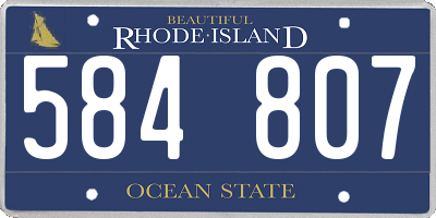 RI license plate 584807