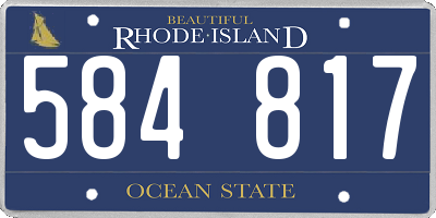 RI license plate 584817