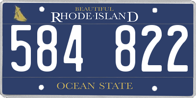 RI license plate 584822