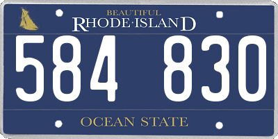 RI license plate 584830