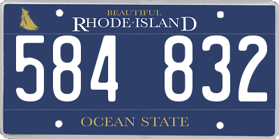RI license plate 584832