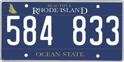RI license plate 584833