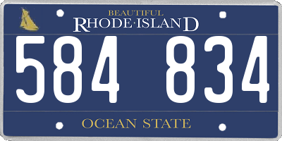 RI license plate 584834