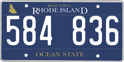RI license plate 584836