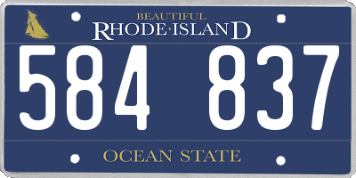 RI license plate 584837